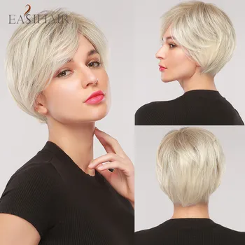 EASIHAIR Short Blonde Wigs with Piexie Cut Bangs Brown Root Cosplay Lolita Heat Resistant Synthetic Straight Hair Wigs for Women
EASIHAIR Short Blonde Wigs with Piexie Cut Bangs Brown Root Cosplay Lolita Heat Resistant Synthetic Straight Hair Wigs for Women