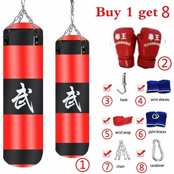 60cm 80cm 100cm 120cm Empty Boxing Sand Bag Hanging Kick Sandbag Boxing Training Fight Karate Sandbag Setwith Gloves Wrist Guard 
60cm 80cm 100cm 120cm Empty Boxing Sand Bag Hanging Kick Sandbag Boxing Training Fight Karate Sandbag Setwith Gloves Wrist Guard