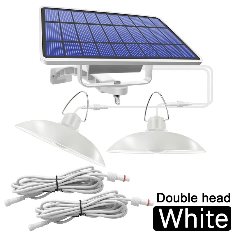 LED Solar Lamp Waterproof Double Head Solar Pendant Light Outdoor Indoor Solar Lights With Cable Suitable For Camping Garden LED Solar Lamp Waterproof Double Head Solar Pendant Light Outdoor Indoor Solar Lights With Cable Suitable For Camping Garden