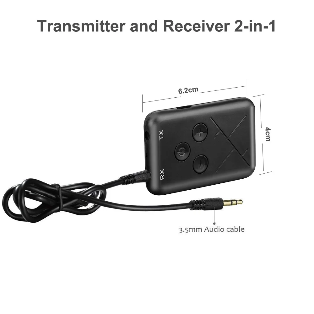 New 3.5mm Audio Bluetooth 4.2 Transmitter Receiver Wireless 2 in 1 Adapter Stereo Audio for TV Car Speaker Music
New 3.5mm Audio Bluetooth 4.2 Transmitter Receiver Wireless 2 in 1 Adapter Stereo Audio for TV Car Speaker Music