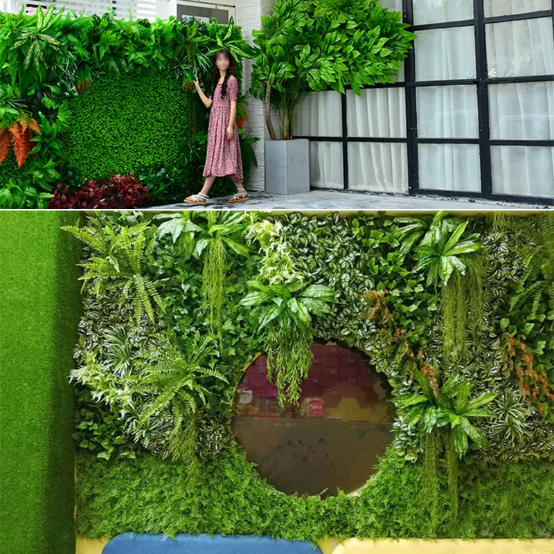 Фото Коврик из искусственной травы зеленый газон коврик с пейзажем для дома и сада