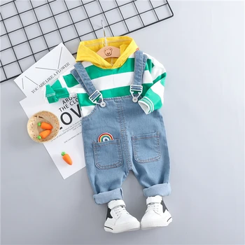 Baby Girls Boys Clothing Sets Hooded Stripe T Shirt Bib Pants Toddler Infant Clothes Suits Children Kids Casual Costume
Baby Girls Boys Clothing Sets Hooded Stripe T Shirt Bib Pants Toddler Infant Clothes Suits Children Kids Casual Costume