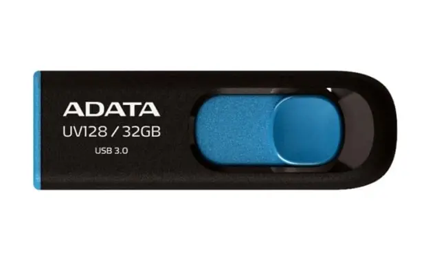 Накопитель USB 3.0 32GB ADATA DashDrive UV128 черный/голубой | Компьютеры и офис