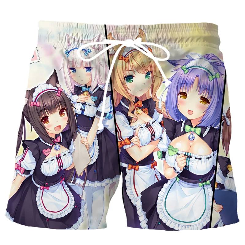 Классические аниме Nekopara Harajuku шорты для мужчин/женщин мужчин 3D принт Chocola ваниль