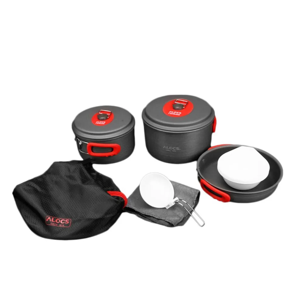 ALOCS CW-C31 Camping Cookware Set With 3 Pots Frying Pan Bowls Tableware Portable Picnic Cooking Tools Set for 5-6 People
ALOCS CW-C31 Camping Cookware Set With 3 Pots Frying Pan Bowls Tableware Portable Picnic Cooking Tools Set for 5-6 People
