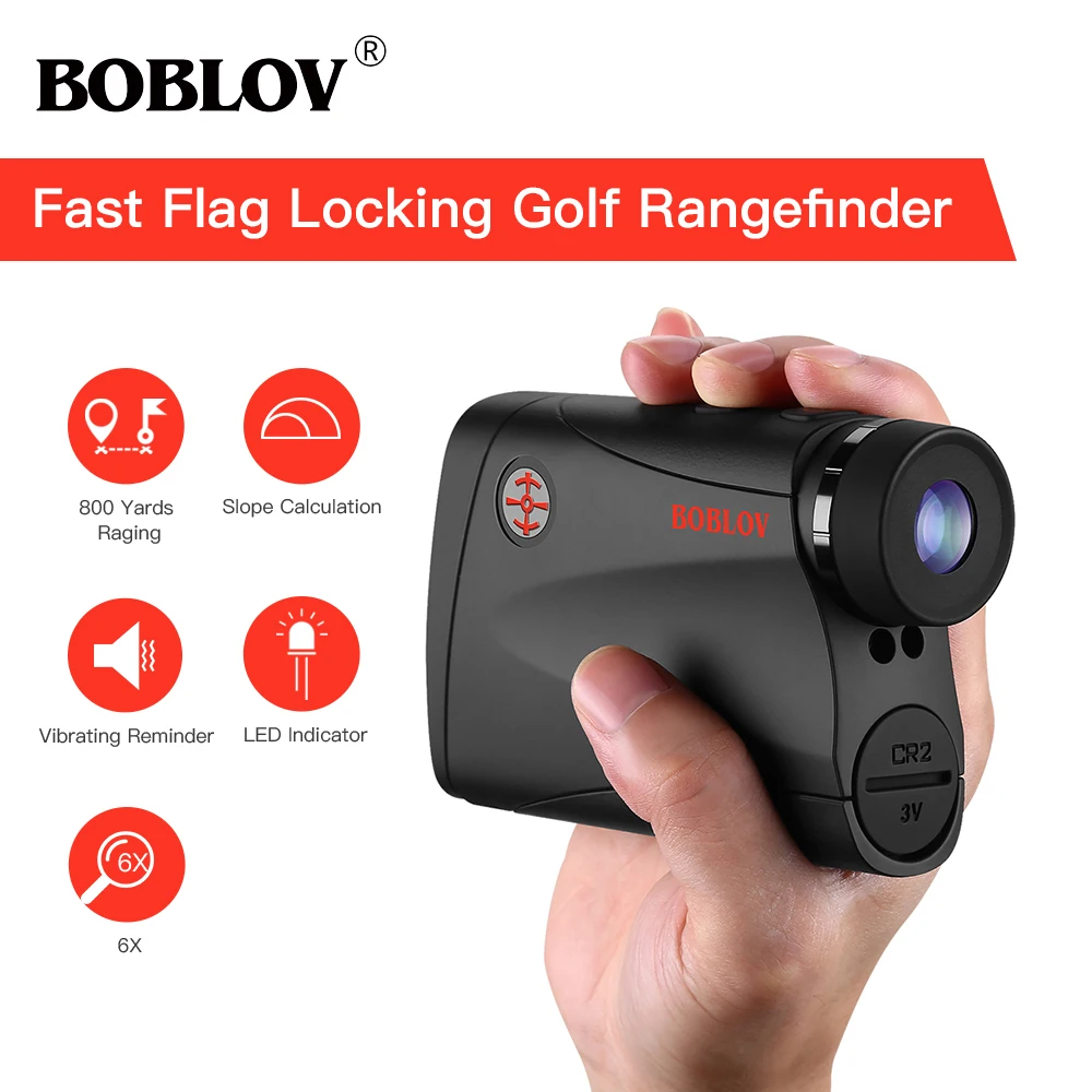 

BOBLOV Golf Range finder 800 Yards Slope Golf rangefinder with Flaglock 6X Magnification Laser Range Finder Measure
