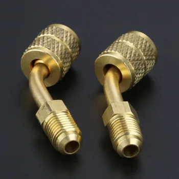R-410a Angled Adapter Split Ductless Service Port Connector Air Conditioning Angled R410a 5/16" SAE Female to 1/4" SAE Male
R-410a Angled Adapter Split Ductless Service Port Connector Air Conditioning Angled R410a 5/16" SAE Female to 1/4" SAE Male