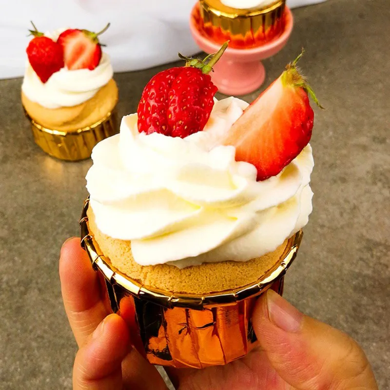 50 Pcs/Set Double-sided Paper Cups Golden Edge Curl Cupcake Wrapper Baking Decoration Tools For Party Tray Cake Mold
50 Pcs/Set Double-sided Paper Cups Golden Edge Curl Cupcake Wrapper Baking Decoration Tools For Party Tray Cake Mold