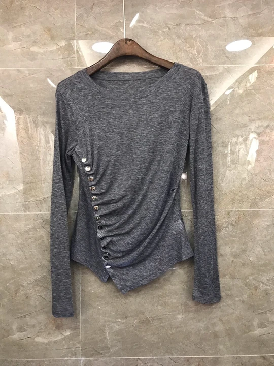 2019 Early autumn new women's round collar side buckle twisted long-sleeved plain 100-tie jacket 806
2019 Early autumn new women's round collar side buckle twisted long-sleeved plain 100-tie jacket 806