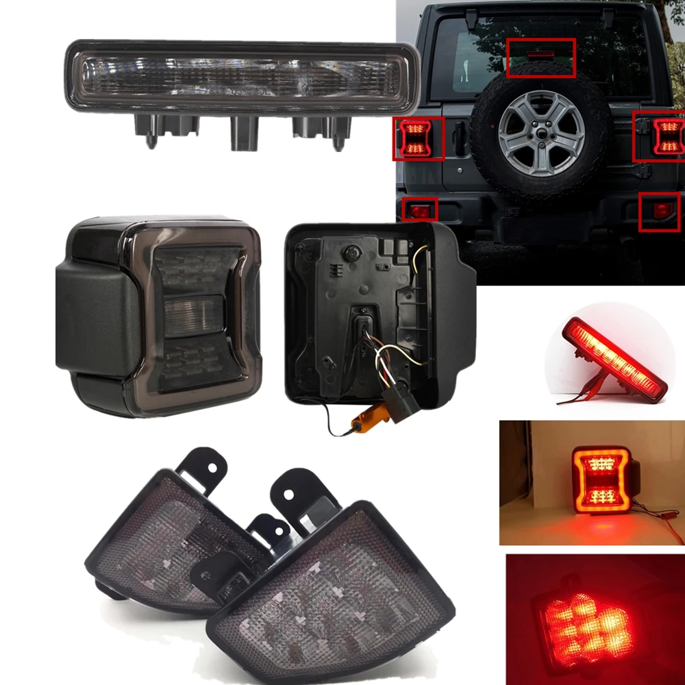 Led Tail Lights Combo for Jeep Wrangler JL 2018 2019 Rear Bumper Reverse Taillights With JL 3rd Brake Light Lamp
Led Tail Lights Combo for Jeep Wrangler JL 2018 2019 Rear Bumper Reverse Taillights With JL 3rd Brake Light Lamp