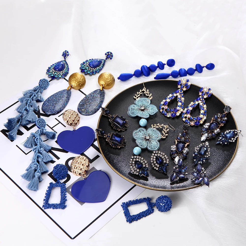 Ztech Za New Blue Vintage Style Crystal Drop Dangle Earrings Jewelry Trendy Lady's Statement Earrings Accessories Wholesale
Ztech Za New Blue Vintage Style Crystal Drop Dangle Earrings Jewelry Trendy Lady's Statement Earrings Accessories Wholesale