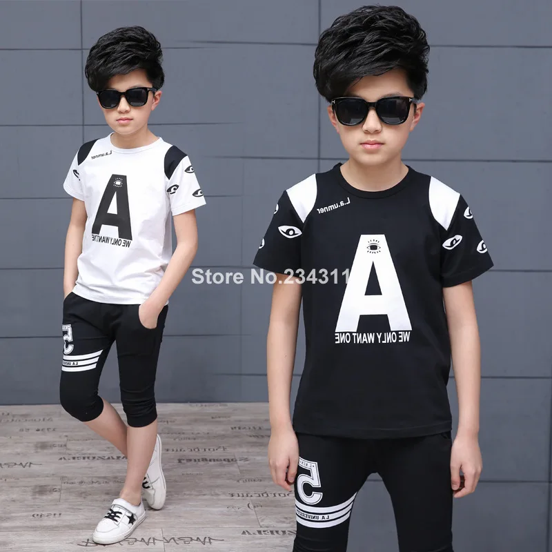 Summer Children's Suits Boys and Girls Children's Letter Fashion A Character Set Summer 4-14 Ages
Summer Children's Suits Boys and Girls Children's Letter Fashion A Character Set Summer 4-14 Ages