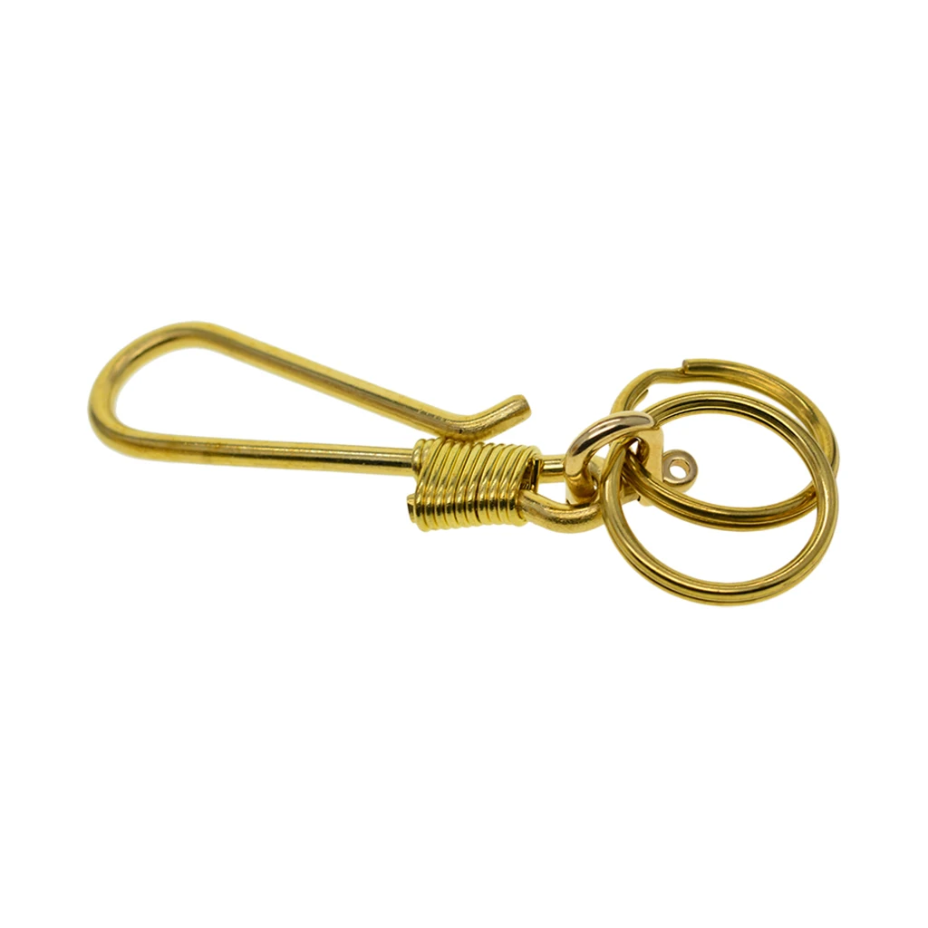 Heavy Duty Fish Hook Keychain Brass Clip-on Loop Key Chain Clasp with Ring Heavy Duty Fish Hook Keychain Brass Clip-on Loop Key Chain Clasp with Ring
