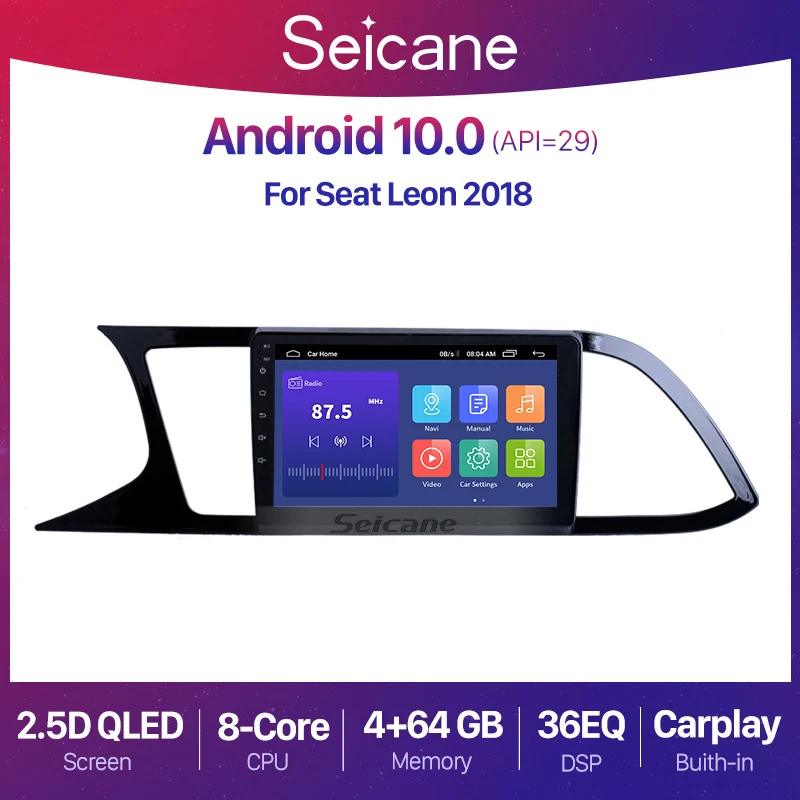 Автомагнитола Seicane 9 дюймов 2 + 32 ГБ Android 10 0 QLED для Seat Leon 3 2012-2018 видеоплеер
