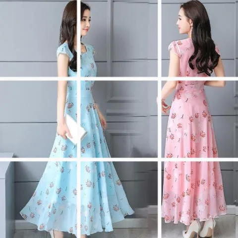 2019 New Style Elegant Chiffon Dress Women's Summer Short Sleeve Waist Hugging Mid-length Skirt Printed Dress Fairy Summer Wear
2019 New Style Elegant Chiffon Dress Women's Summer Short Sleeve Waist Hugging Mid-length Skirt Printed Dress Fairy Summer Wear