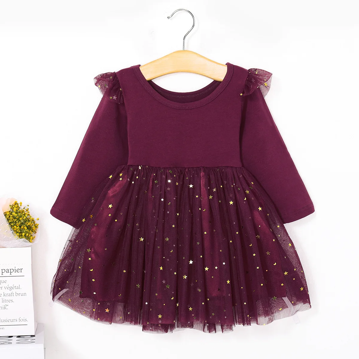 Toddler Girl Fall Clothes 2020 Winter Dress For Baby Girl Party Kids Tutu Mesh Birthday Dress Ruffle Sleeve Star Bling Print 
Toddler Girl Fall Clothes 2020 Winter Dress For Baby Girl Party Kids Tutu Mesh Birthday Dress Ruffle Sleeve Star Bling Print
