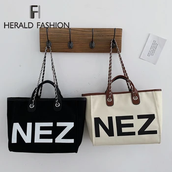 Herald Fashion Women's Letter Handbags Canvas Designer Large Capacity Shopping Bags Ladies Beach Travel Shoulder Bags Tote New
Herald Fashion Women's Letter Handbags Canvas Designer Large Capacity Shopping Bags Ladies Beach Travel Shoulder Bags Tote New