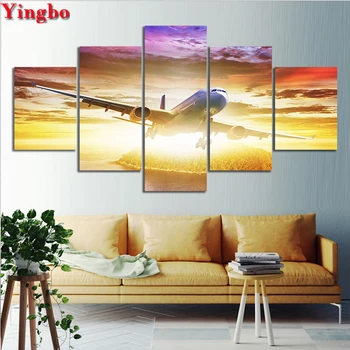5D DIY Diamond Painting 5 Piece Airplane Flying Sunset Landscape Diamond Embroidery Cross Stitch Square round Diamond Mosaic 
5D DIY Diamond Painting 5 Piece Airplane Flying Sunset Landscape Diamond Embroidery Cross Stitch Square round Diamond Mosaic