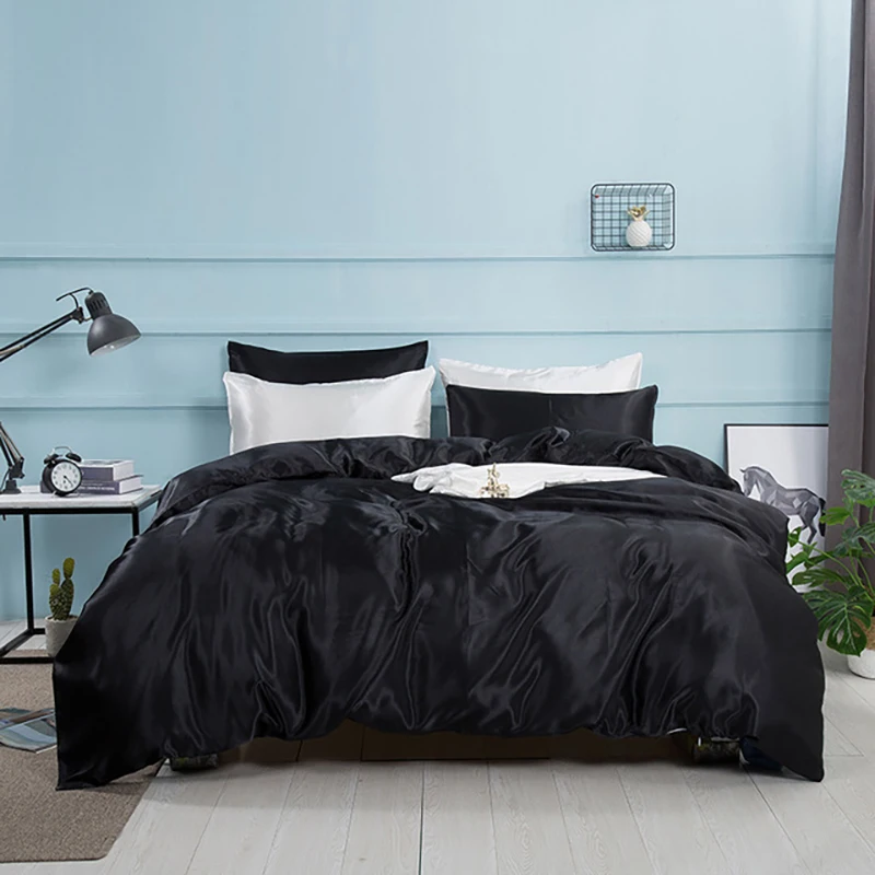 2/3/4 Pcs Silk Satin Bedding Set Duvet Cover Solid Color Bed Sets Covering Queen With Pillowcase Quilt Mattress Cover Bedclothes
2/3/4 Pcs Silk Satin Bedding Set Duvet Cover Solid Color Bed Sets Covering Queen With Pillowcase Quilt Mattress Cover Bedclothes