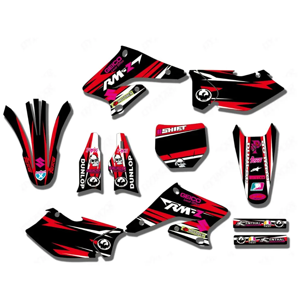 New Full Graphics Decals Stickers Custom Number Name Glossy Bright Stickers Waterproof for Suzuki RMZ250 2004-2005
New Full Graphics Decals Stickers Custom Number Name Glossy Bright Stickers Waterproof for Suzuki RMZ250 2004-2005