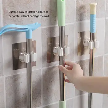 Adhesive Multi-Purpose Hooks Wall Mounted Mop Organizer Holder RackBrush Broom Hanger Hook Kitchen Bathroom Strong Hooks 
Adhesive Multi-Purpose Hooks Wall Mounted Mop Organizer Holder RackBrush Broom Hanger Hook Kitchen Bathroom Strong Hooks