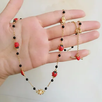 Kolye Collares Hand Painted Enamel Glaze Lady Beetle Multielement Short Delicate Collarbone Chain Necklace Female Color Insects
Kolye Collares Hand Painted Enamel Glaze Lady Beetle Multielement Short Delicate Collarbone Chain Necklace Female Color Insects