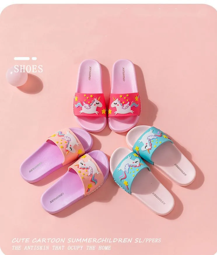Rainbow Unicorn Summer Slippers For Girl Rainbow Unicorn Summer Slippers For Girl