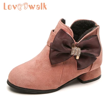 Girls Heels Princess Ankle Boots Big Bowtie Childrens Shoes Warm Velvet Kids Snekaers Boots Autumn Winter Shoes For Girls 26-36 
Girls Heels Princess Ankle Boots Big Bowtie Childrens Shoes Warm Velvet Kids Snekaers Boots Autumn Winter Shoes For Girls 26-36