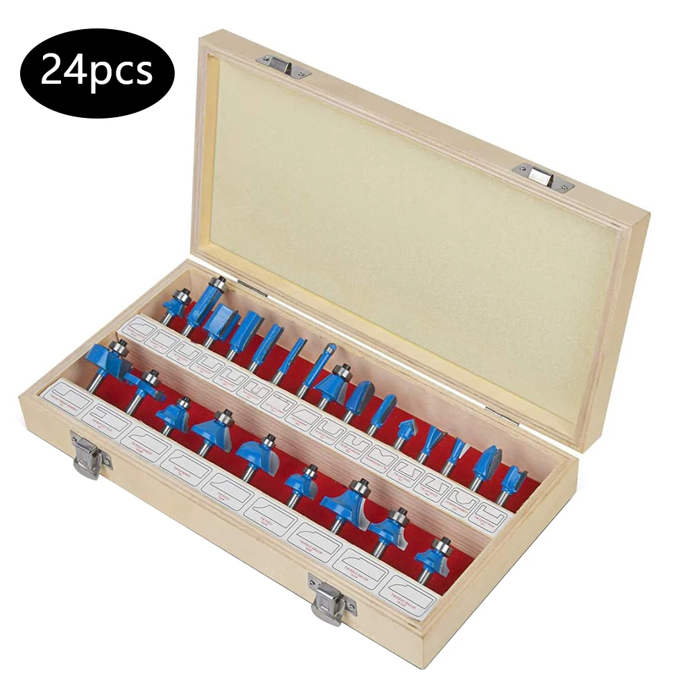 24X Router Bits Woodworking Tools With 1/4 Inch Shank Tungsten Carbide Wood Router Bits Woodwork Tools For DIY Home Improvement
24X Router Bits Woodworking Tools With 1/4 Inch Shank Tungsten Carbide Wood Router Bits Woodwork Tools For DIY Home Improvement