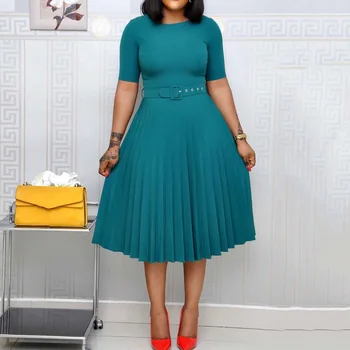 Elegant Pleated Long Prom Party Dresses Green Half Sleeve Belted Ladies Office Dress Spring 2020 Vintage Mid Calf Vestidos 2XL
Elegant Pleated Long Prom Party Dresses Green Half Sleeve Belted Ladies Office Dress Spring 2020 Vintage Mid Calf Vestidos 2XL