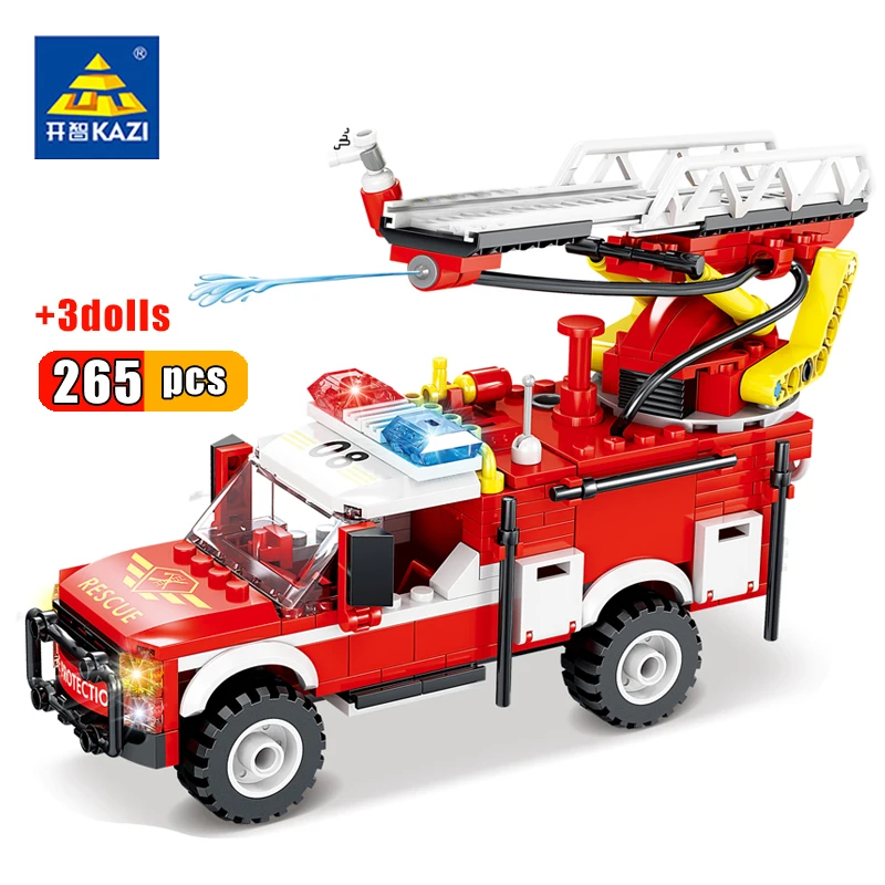 KAZI 265pcs Fire Fighting Trucks Car Building Blocks City Rescue Fire Truck Firefighter figures Bricks children Education Toys 
KAZI 265pcs Fire Fighting Trucks Car Building Blocks City Rescue Fire Truck Firefighter figures Bricks children Education Toys