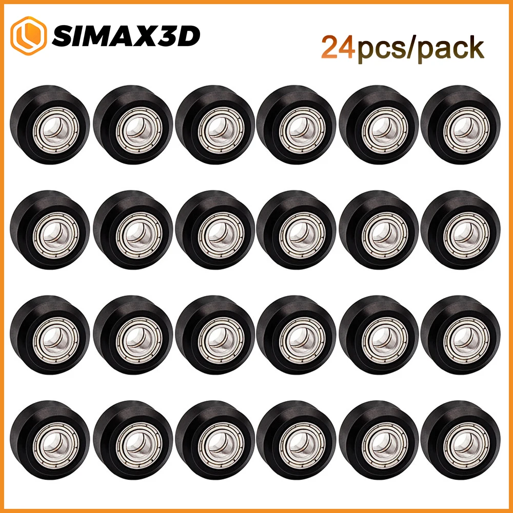 

SIMAX3D 12/24pcs CNC Mini Plastic POM Wheel with MR105zz Idler Pulley Gear Passive Small Round Perlin Wheel for 3D Printer Parts