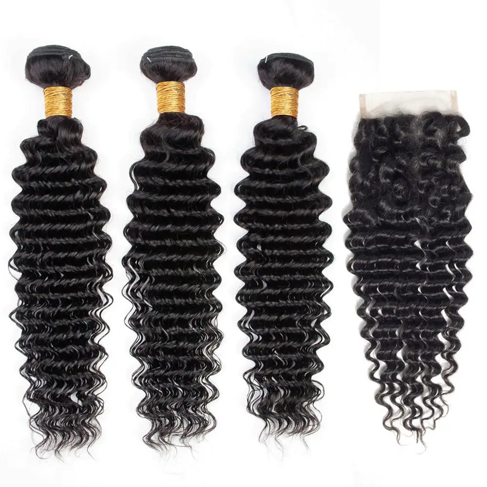 Peruvian Deep Wave Bundles With Closure 4x4 Human Hair 3 Bundles With Closure Non-Remy Hair Weave Bundles & Closure Aliballad
Peruvian Deep Wave Bundles With Closure 4x4 Human Hair 3 Bundles With Closure Non-Remy Hair Weave Bundles & Closure Aliballad