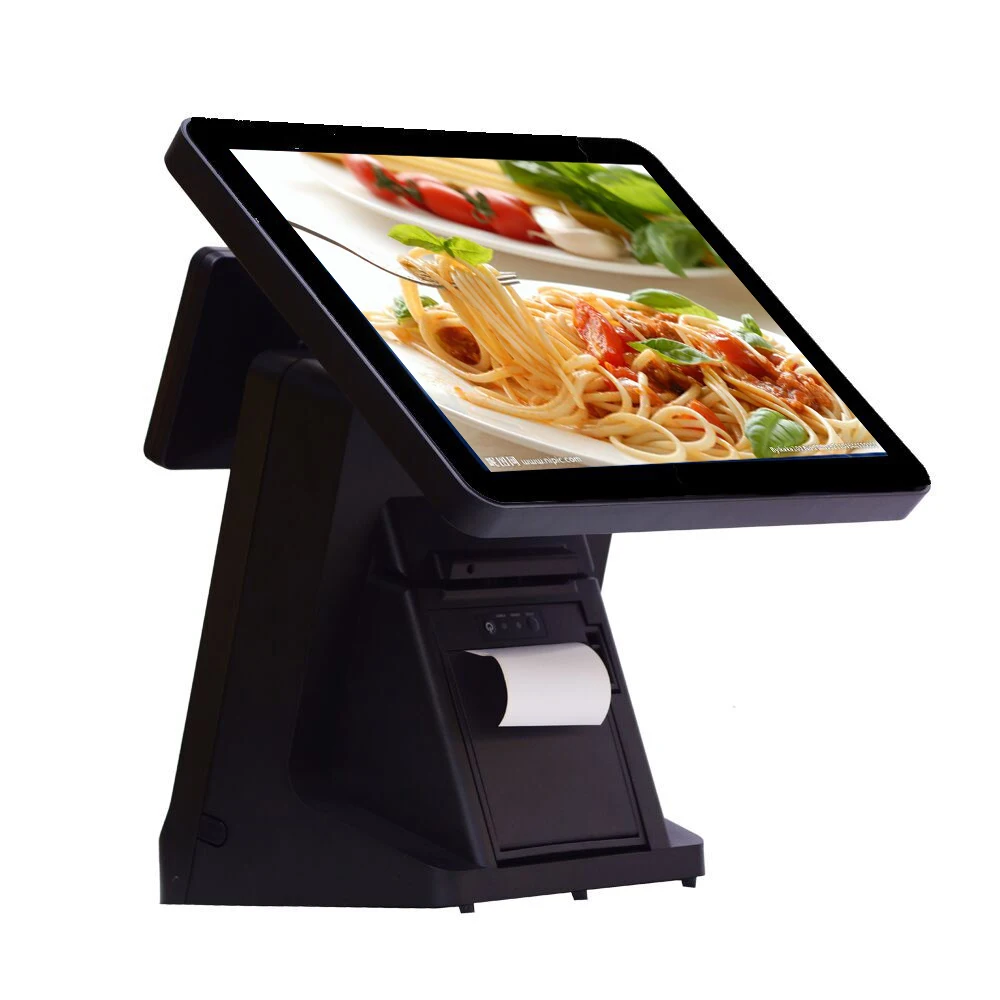 

Point of Sale EPOS Terminal with 80mm Printer VFD 15 Inch Capacitive Touch Screen POS System Retail Cash Register