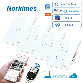 EU UK Standard Work with Alexa Google LED light switch Smart Light Wall interruptor 2 way 1/2/3/4 Gang wifi and RF433
EU UK Standard Work with Alexa Google LED light switch Smart Light Wall interruptor 2 way 1/2/3/4 Gang wifi and RF433