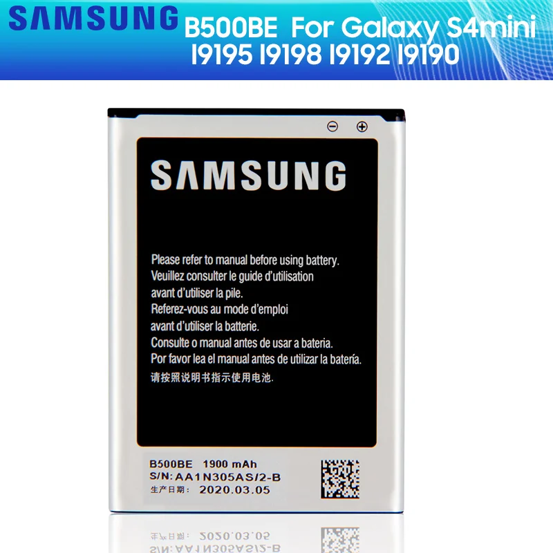 SAMSUNG оригинальный аккумулятор B500BE B500AE для Samsung GALAXY S4 мини I9190 I9192 I9195 I9198 S4Mini батарея