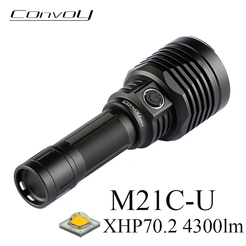 High Powerful Flashlight Convoy M21C-U XHP70.2 Lanterna Led 4300lm Tactical Flash Light 21700 Camping Fishing Hunting Lantern
High Powerful Flashlight Convoy M21C-U XHP70.2 Lanterna Led 4300lm Tactical Flash Light 21700 Camping Fishing Hunting Lantern