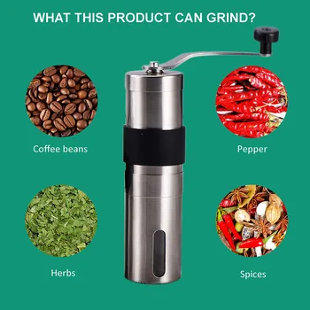 Manual Ceramic Coffee Grinder Stainless Steel Adjustable Coffee Bean Mill With Rubber Loop Ring Easy Clean Kitchen Tools
Manual Ceramic Coffee Grinder Stainless Steel Adjustable Coffee Bean Mill With Rubber Loop Ring Easy Clean Kitchen Tools