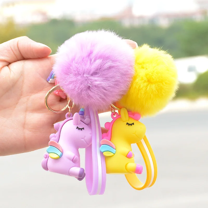 Super cute pompom unicorn doll keychains with 5cm fluffy rabbit fur ball keychain Women Girls bag pendant car keyring charm gift
Super cute pompom unicorn doll keychains with 5cm fluffy rabbit fur ball keychain Women Girls bag pendant car keyring charm gift