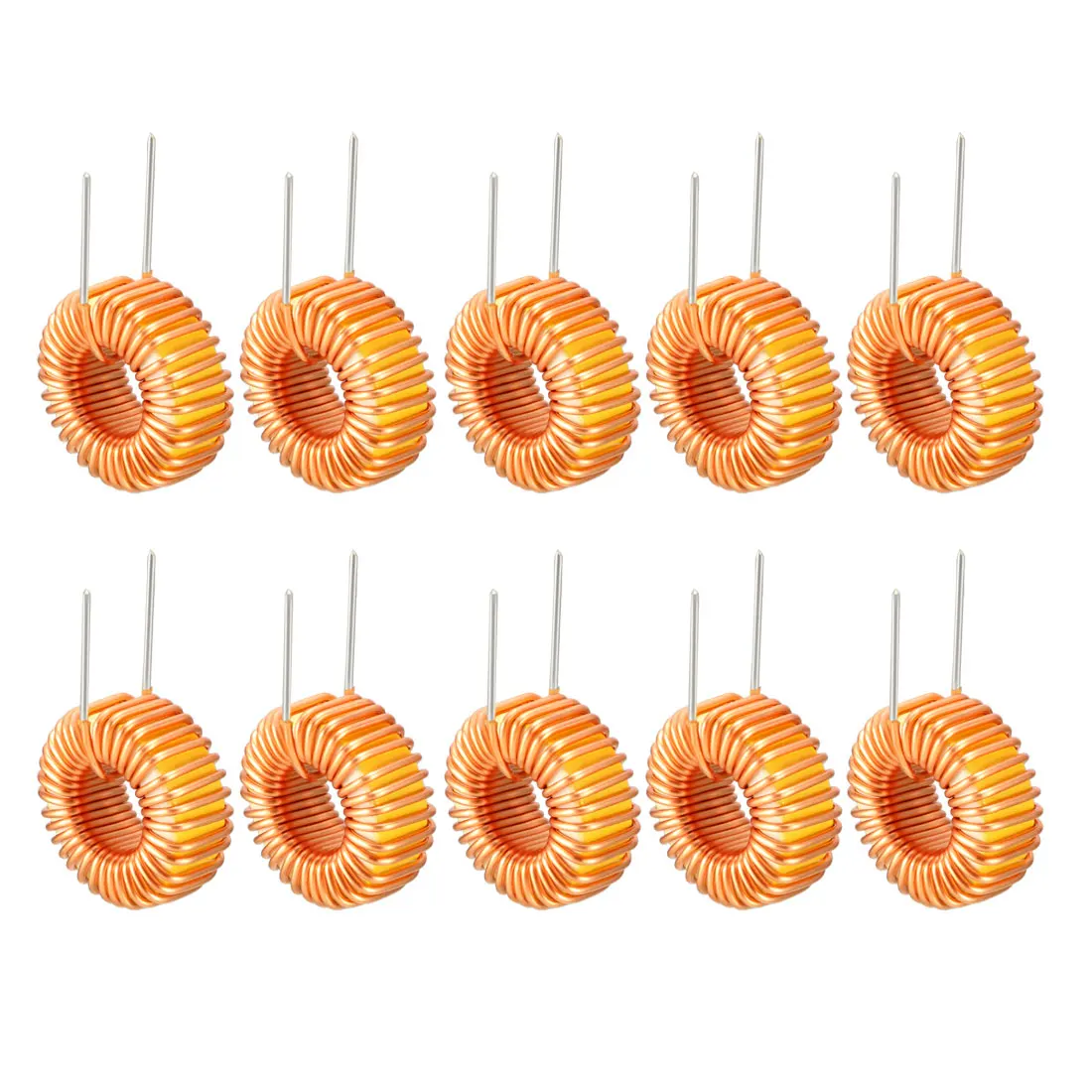 

Uxcell 10Pcs Vertical Toroid Magnetic Inductor Monolayer Wire Wind Wound 47uH 5A Inductance Coil Inductors