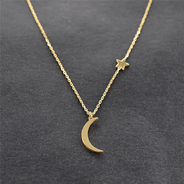 Collier ras du cou couleur or pour femmes, Simple, tendance, étoile, lune, bijoux bon marché, nouvelle collection 2020 1