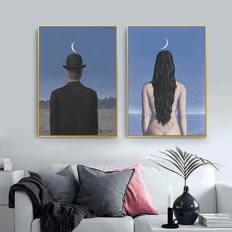 

Rene Magritte Artist Surrealist Scandinavian Oil Painting on Canvas Posters and Prints Cuadros Wall Art Pictures For Living Room