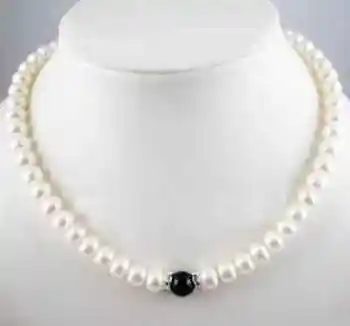 charming 7-8mm White FW Pearl + Black Agate Necklace 18"
charming 7-8mm White FW Pearl + Black Agate Necklace 18"