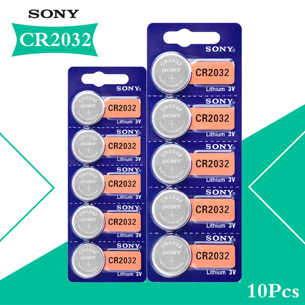10Pcs SONY Lithium Button Battery 3V CR2032 Coin Cell Batteries For Watch Electronic Remote CR 2032 DL2032 ECR2032 BR2032
10Pcs SONY Lithium Button Battery 3V CR2032 Coin Cell Batteries For Watch Electronic Remote CR 2032 DL2032 ECR2032 BR2032