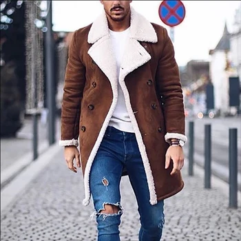 Faux Fur Fleece Faux Leather Jacket Men Winter Brown Suede Jacket Warm Bomber Long Coats Male Outwear Thicken Jacket Plus Size 
Faux Fur Fleece Faux Leather Jacket Men Winter Brown Suede Jacket Warm Bomber Long Coats Male Outwear Thicken Jacket Plus Size