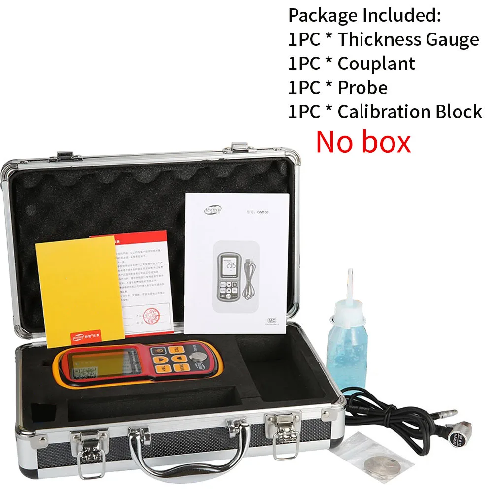 GM100 Intelligent Measuring Tool Thickness Gauge Accurate Handhold Ultrasonic Tester Metal Digital LCD Display Sound Speed Meter
GM100 Intelligent Measuring Tool Thickness Gauge Accurate Handhold Ultrasonic Tester Metal Digital LCD Display Sound Speed Meter