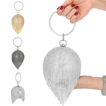 Rhinestone Round Ball Evening Bags for Women Mini Tassels Purse Ladies Ring Handbag H66
Rhinestone Round Ball Evening Bags for Women Mini Tassels Purse Ladies Ring Handbag H66