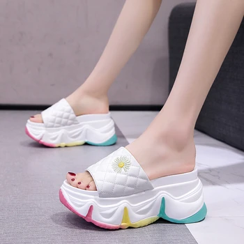 Summer Women Platform Slippers Chunky Sandals Leather Flower Designers Wedges Shoes Woman Ladies Outside White Casual Slides 
Summer Women Platform Slippers Chunky Sandals Leather Flower Designers Wedges Shoes Woman Ladies Outside White Casual Slides