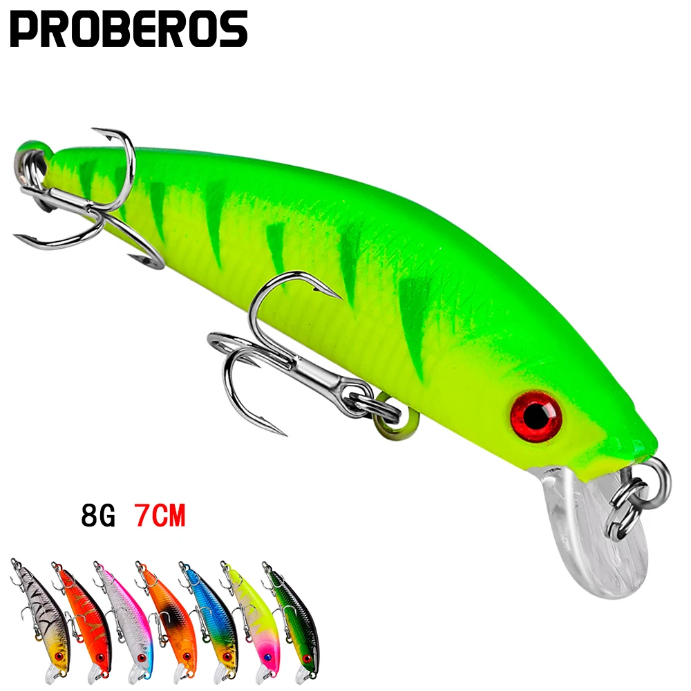 PROBEROS 8 PCS/lot Minnow Fishing Lure 70mm 8g Crankbait Hard Bait Artificial Wobbler Bass Deepth 0.3-1.2m Pesca Pike Swimbait
PROBEROS 8 PCS/lot Minnow Fishing Lure 70mm 8g Crankbait Hard Bait Artificial Wobbler Bass Deepth 0.3-1.2m Pesca Pike Swimbait