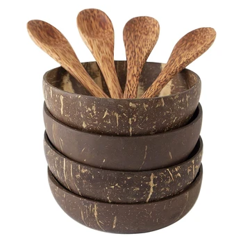 Coconut Bowls and Spoon Set,Salad Smoothie Mixing Dessert Fruit Ice Cream Snack Bowl for Kitchen,Dining 4 Set
Coconut Bowls and Spoon Set,Salad Smoothie Mixing Dessert Fruit Ice Cream Snack Bowl for Kitchen,Dining 4 Set